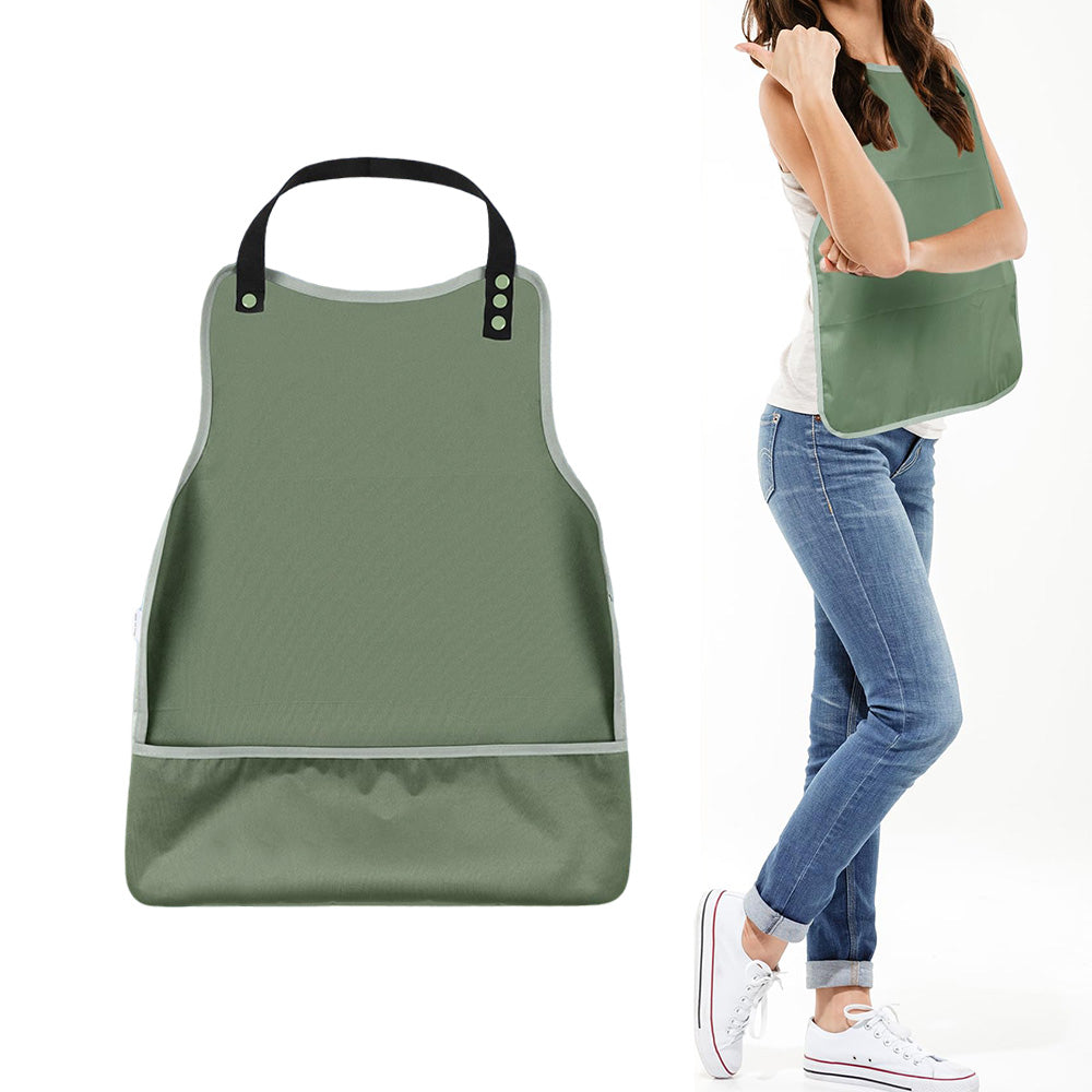 3 Pack Waterproof Washable Adult Bibs with Crumb Catcher Pockets