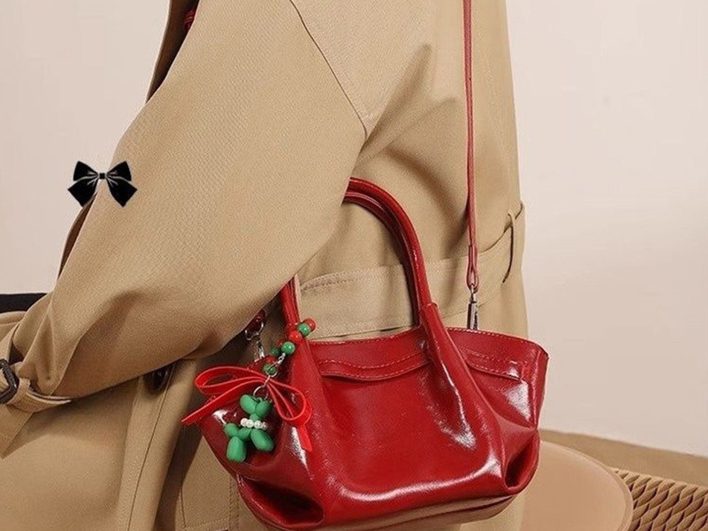 Christmas Red Women Patent Leather Bag Crossbody Bag Purse Handbag