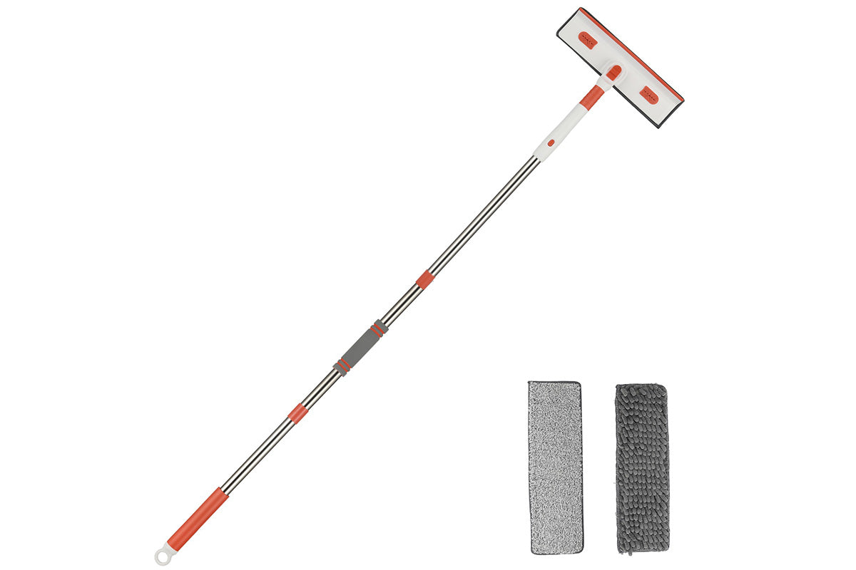 4 In 1 Rotatable Window Cleaning Squeegee Kit With Extension Pole Bendable Head Window Washing Kit