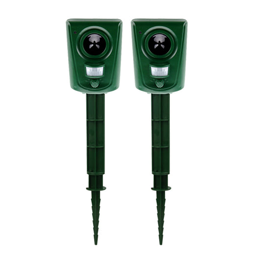 2Pcs Ultrasonic Animal Repeller for Outdoor