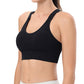 Women Adjustable Sports Bra Wide Strap Design for Running and Gym Fitness-Black