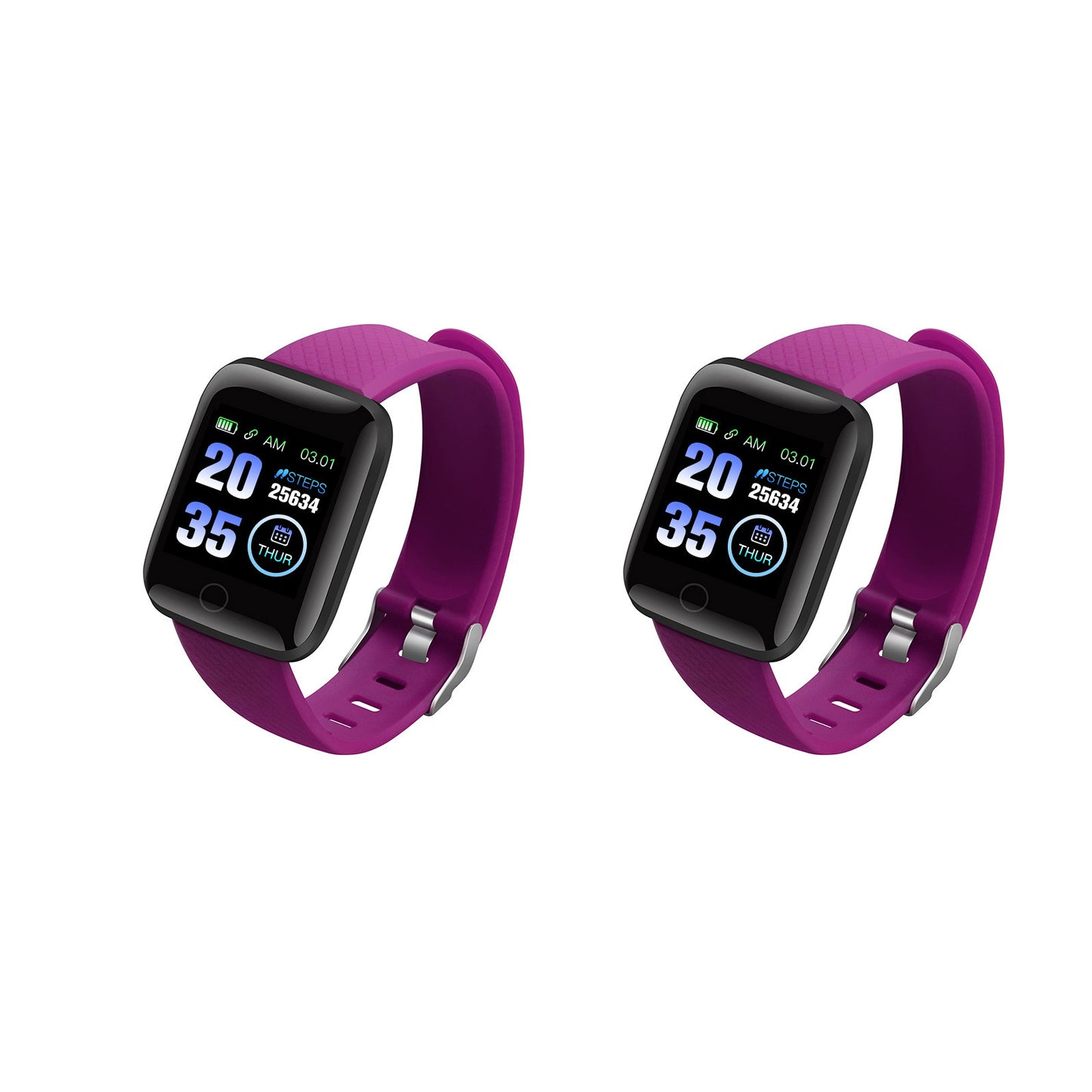 2Pcs 116plus Waterproof Smart Watch Sports Tracker with Heart Rate Monitor