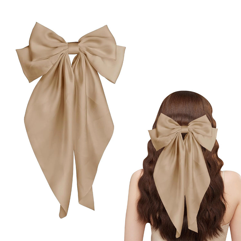 3 Piece Large Bow Ribbon Hair Clip Set for Women Girls