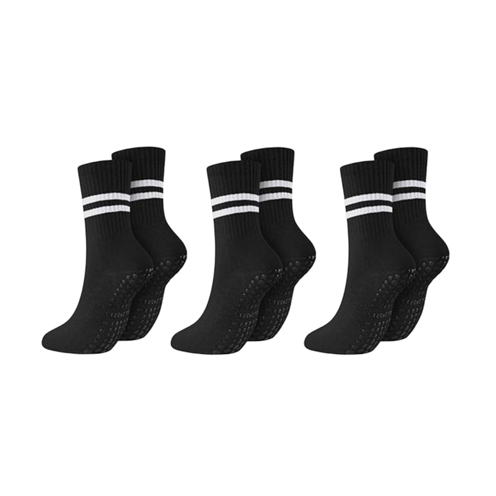 3 Pairs Non-Slip Yoga Cushioned Socks