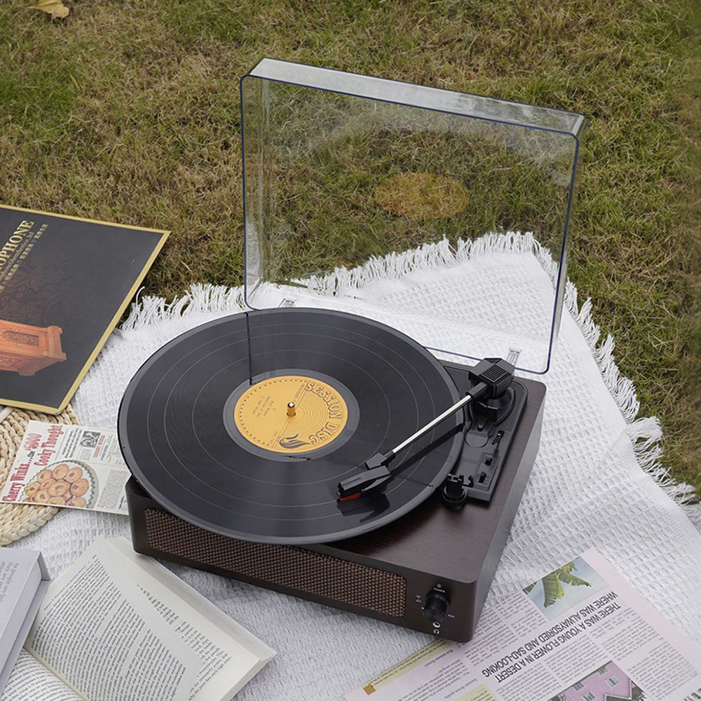 Portable Retro Bluetooth Vintage Vinyl Record Player with Speakers