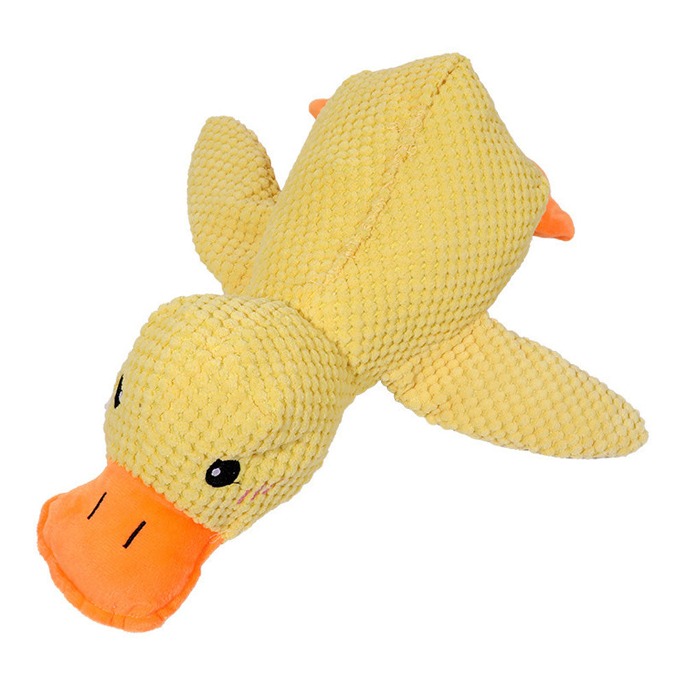 Yellow Stuffed Duck Dog Chew Toys Dogs Teeth Cleaning
