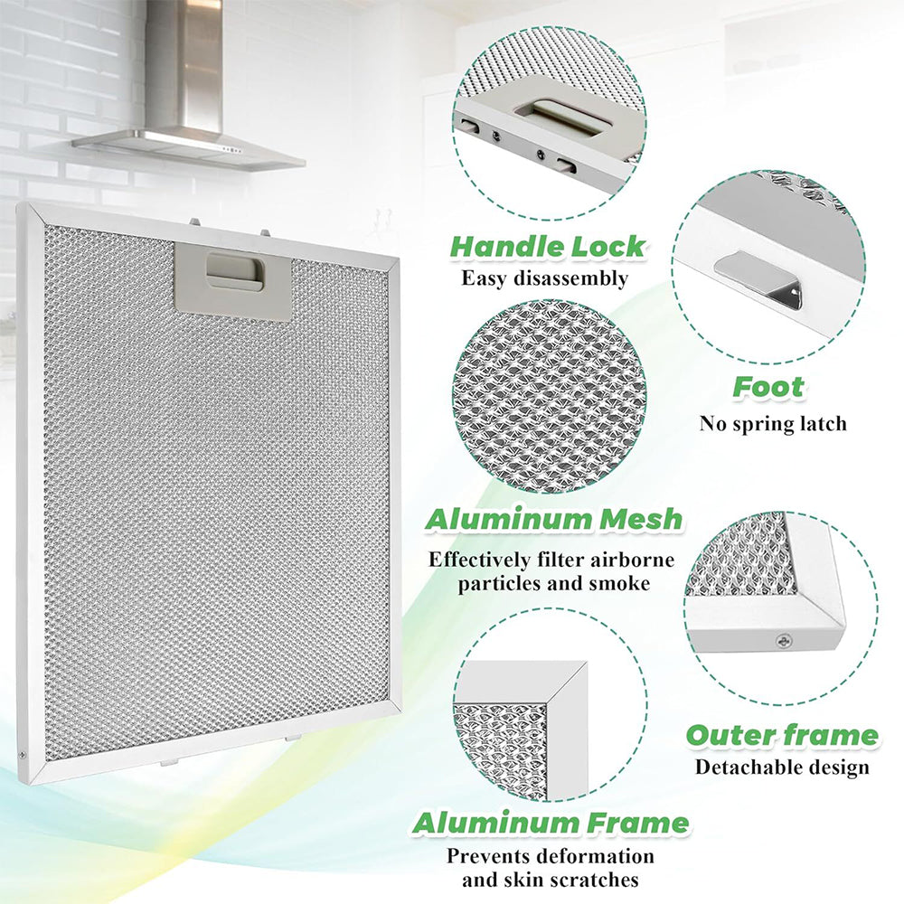 3 Pack 5-Layer Aluminum Range Hood Filter Mesh Replacement 320 x 260 mm