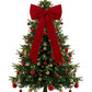 Large Christmas Bow Decoration Velvet Hanging Ornament for Tree Wall Door Holiday Decor
