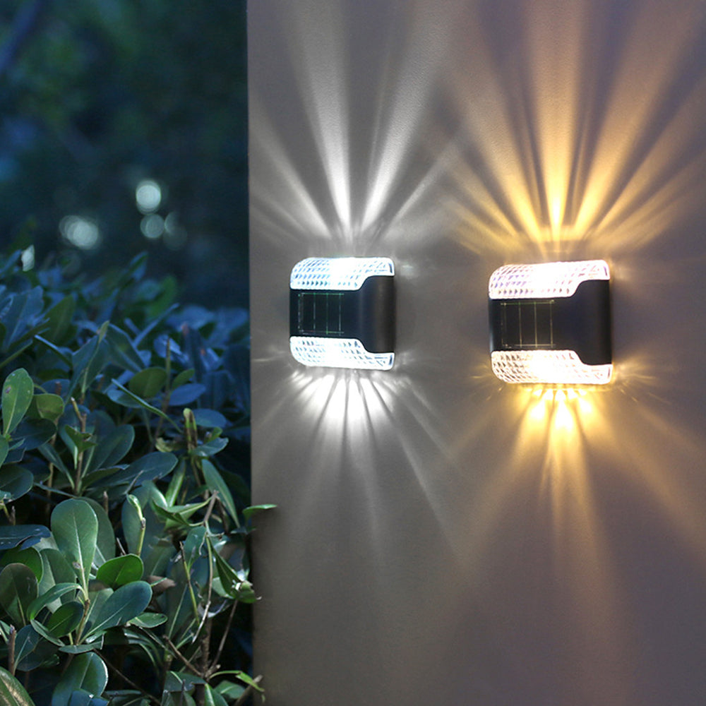 4 Pcs Solar Wall Lamp Outdoor Garden Wall LED Light Up and Down for Backyard