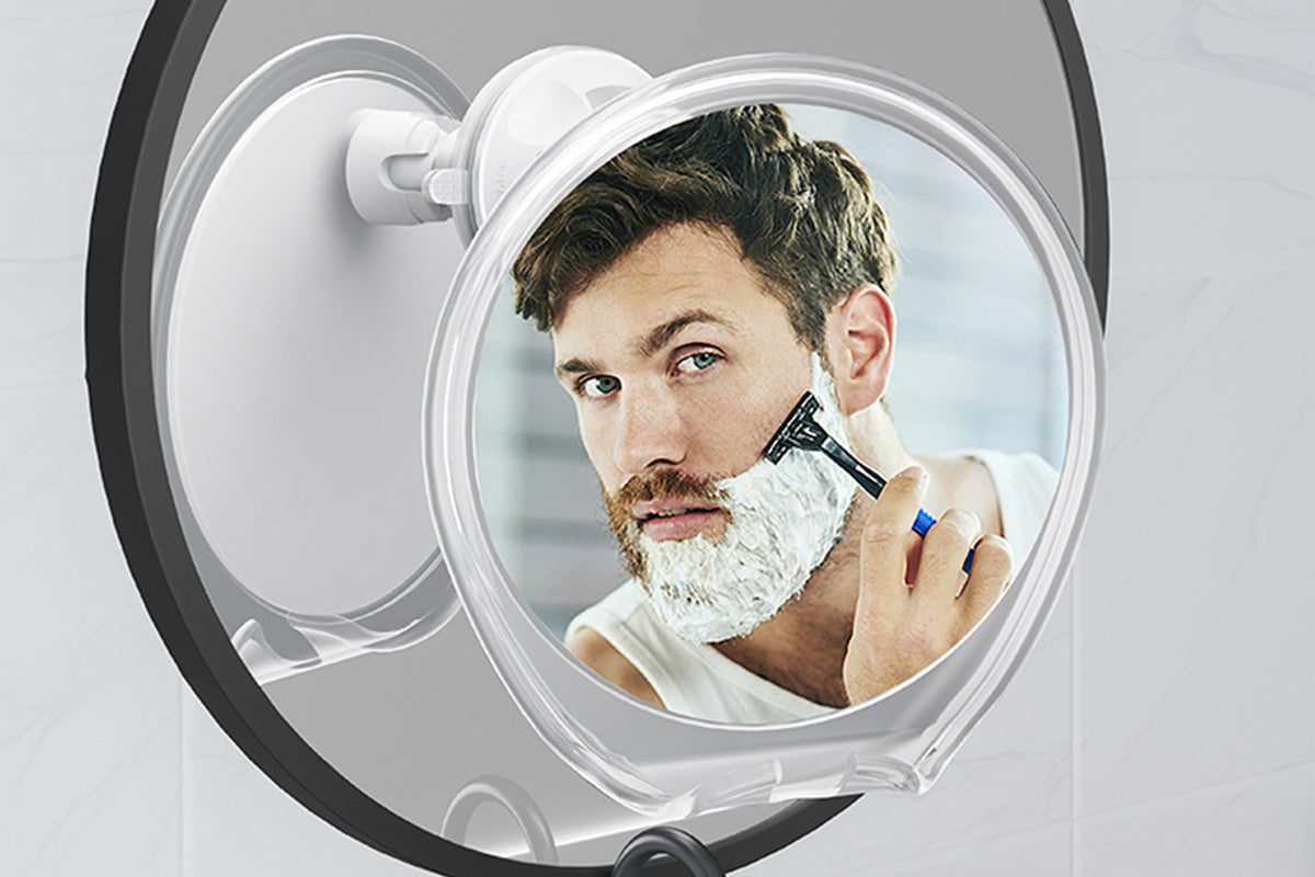 Suction Cup Fog-Free Shaving Mirror with Razor Holder No Drill