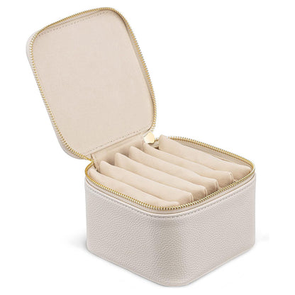 Travel Jewelry Case Small Jewelry Box with 6 Transparent Zipper Pockets