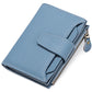 Genuine Leather Women's Wallet Short RFID Blocking Purse with Zipper