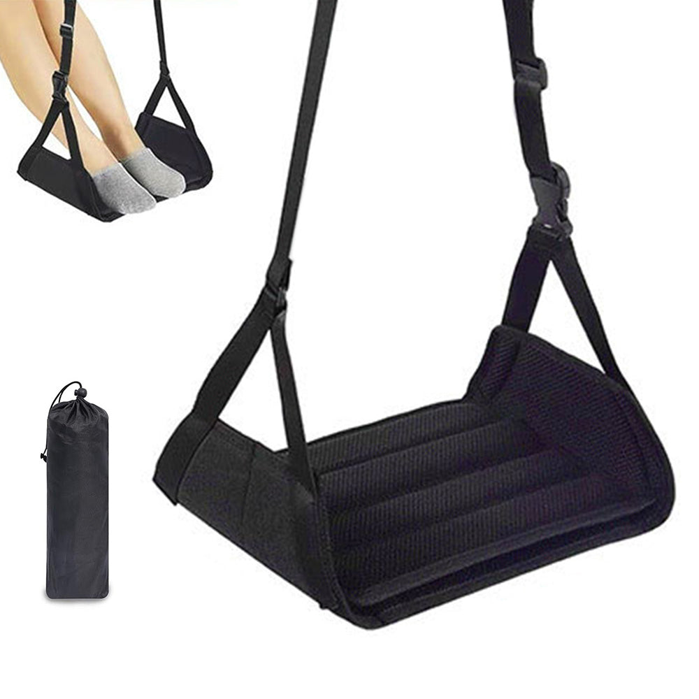 Travel Foot Rest Pillow Airplane Foot Hammock With Extended Adjustment Strap