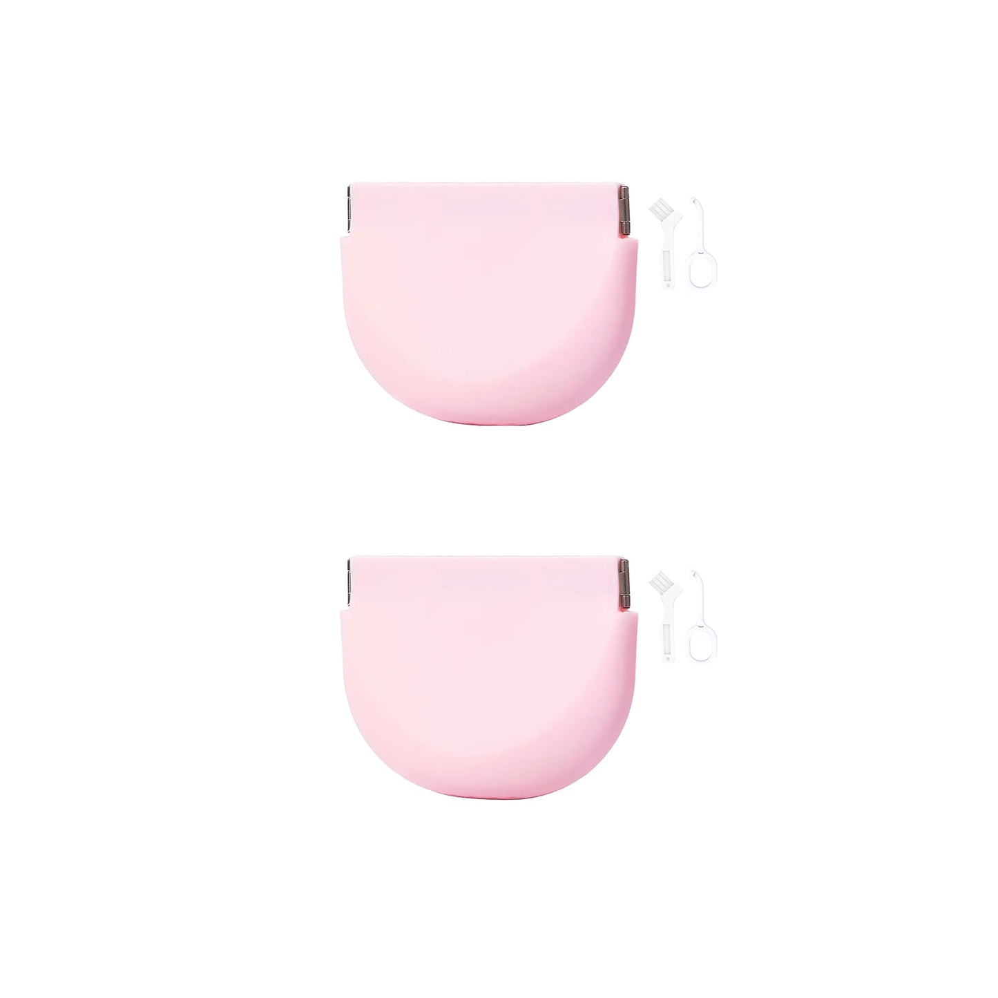 2Pcs 2 in 1 Portable Silicone Denture Retainer Storage Case