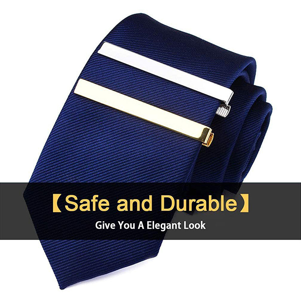 6 Pcs Tie Clips for Men Tie Bar Set for Wedding Business Metal Necktie Tie Clips