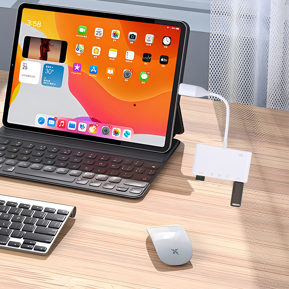 For iPhone iPad  5 in 1 USB-C SD Card Reader USB-C to Memory Card OTG Adapter