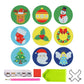 9Pcs DIY Acrylic Christmas Diamond Painting Coasters with Coaster Holder