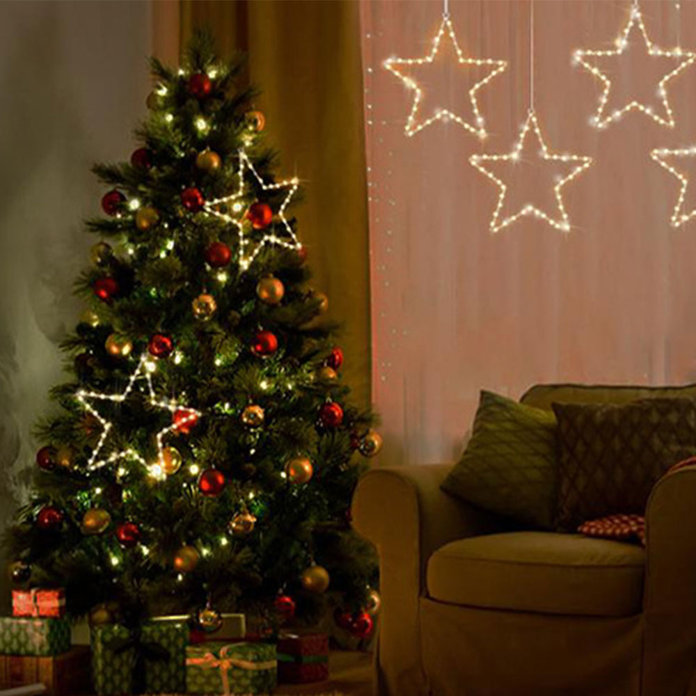 3Pcs 30CM Christmas LED Star Decoration Lights Battery Operated Christmas Decoration