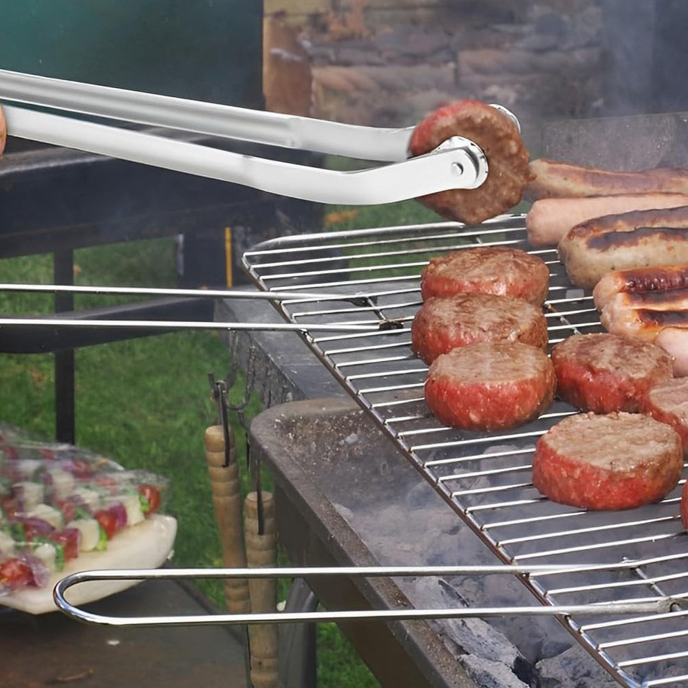 38cm Stainless Steel BBQ Sausage Turning Tongs for Cooking