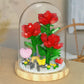 Building Blocks Flower Set Rose Flower Bouquets Toys with Dust Cover Home Decor