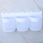3 Compartment Horizontal Large Openings Bath Toy Organizer Hanging Mesh Shower Organizer