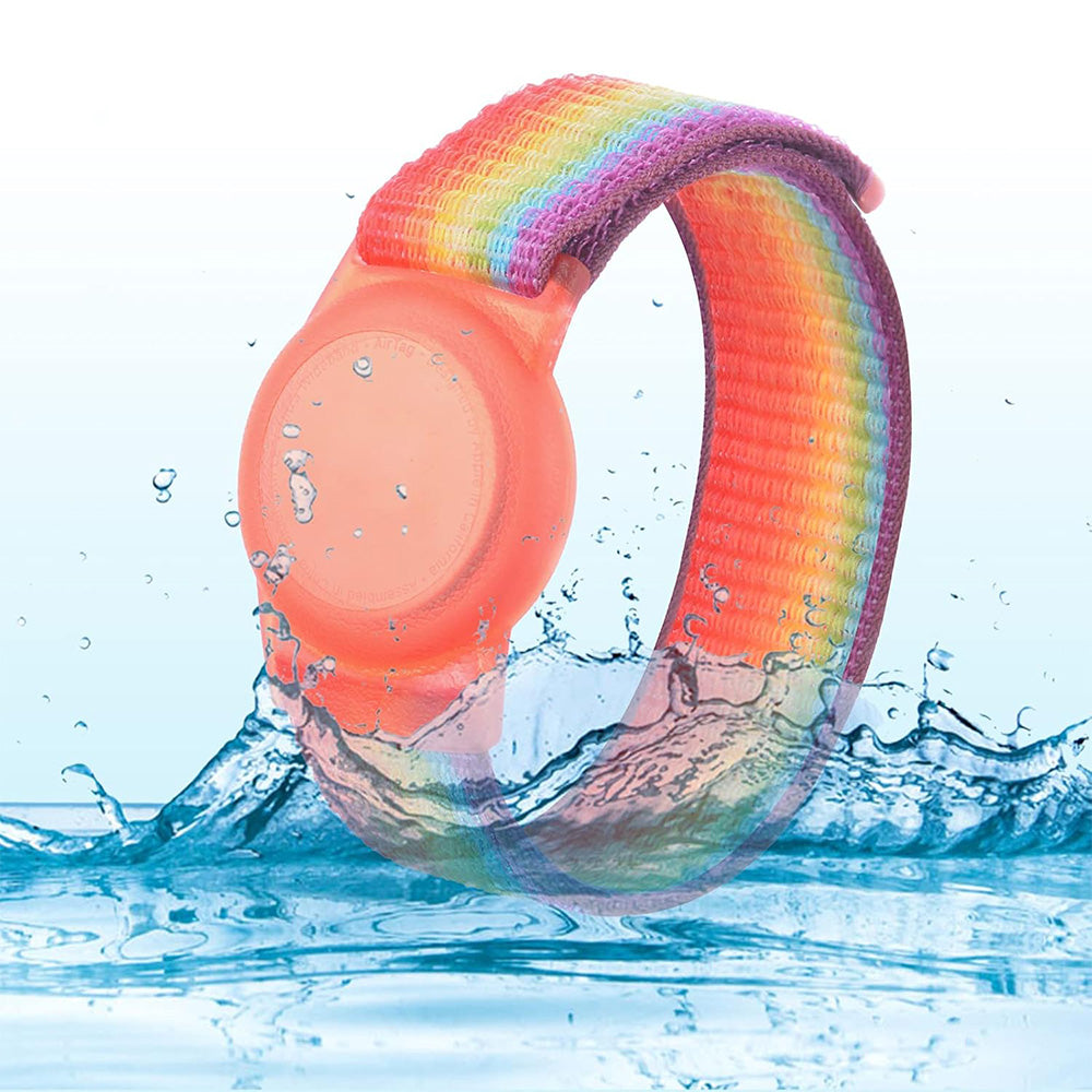 2PCS Soft Nylon Wristbands for Airtag Adjustable Bracelet for Airtag for Little Ones Adults-Multicolour