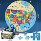 Round World Map Geography Puzzle Jigsaw for Kids