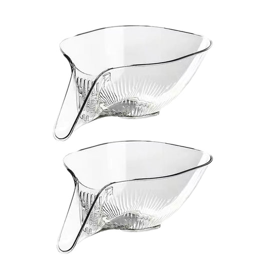 2Pcs MultiFunctional Drain Baskets Strainer Bowls With Funnel