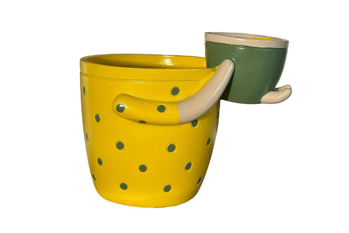 2-In-1 Resin Flower Pot with Drainage Hole