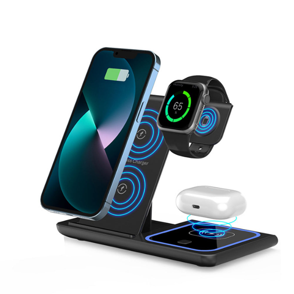 3-in-1 15W Wireless Fast Charging Station for iPhone/Apple Watch/AirPods