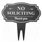 Large No Soliciting Metal Yard Sign Lawn Decorative Stake 43x40cm
