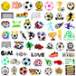 50Pcs Football Theme Sticker Set Water-repellent for Water Bottle Laptop Decoration
