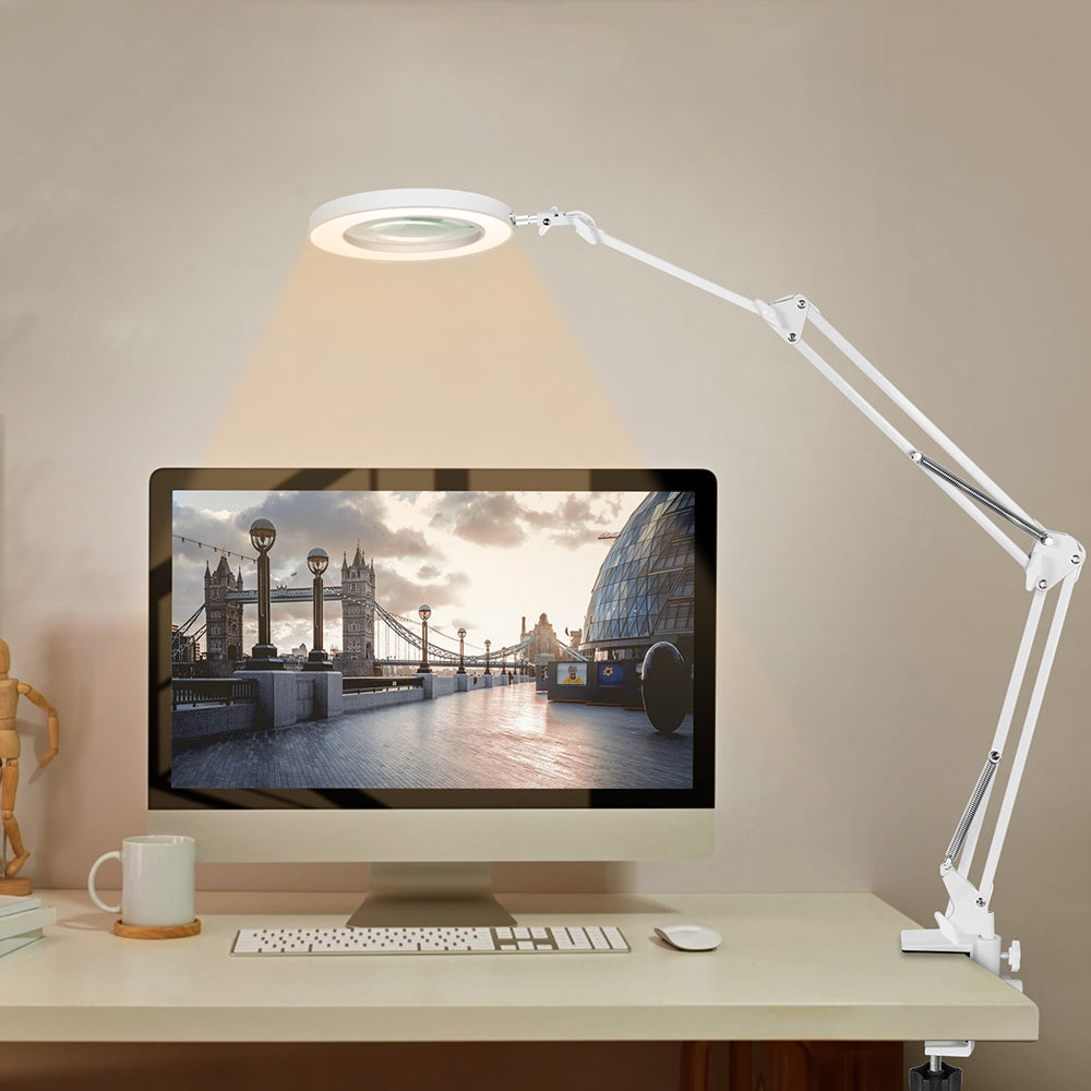 5X Magnifying Glass with LED Desk Lamp