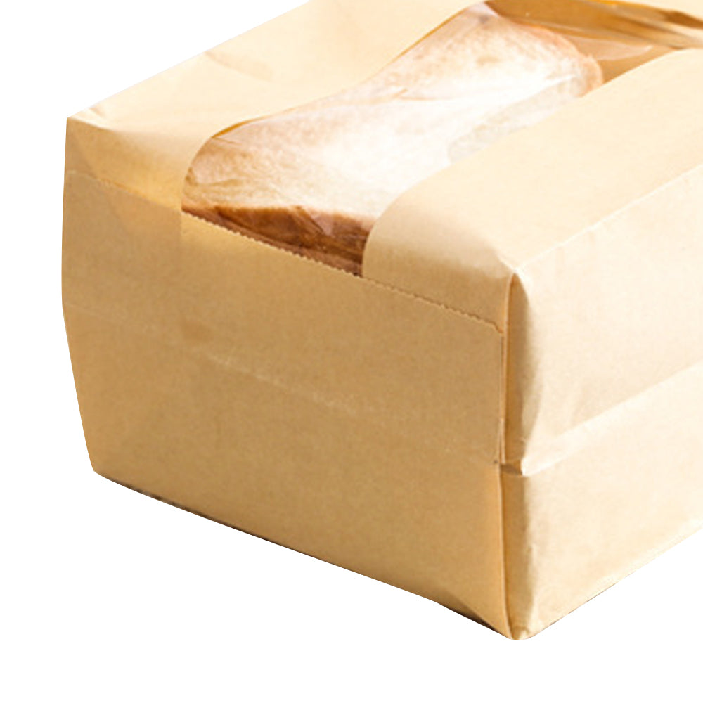50Pcs Paper Bread Bags with Window Bread Bags and Wire Seal