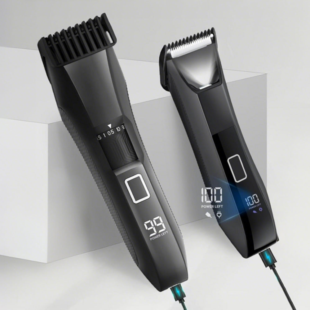 Electric Grooming Shaver Set with LED Display for Beard Body & Nose Hair Care