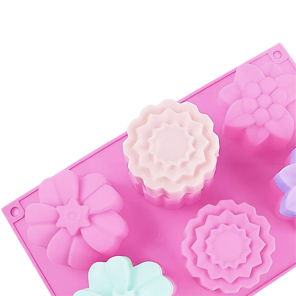 3 Pack Flower Soap Mold Silicone Baking Molds for Soap Chocolate Cake