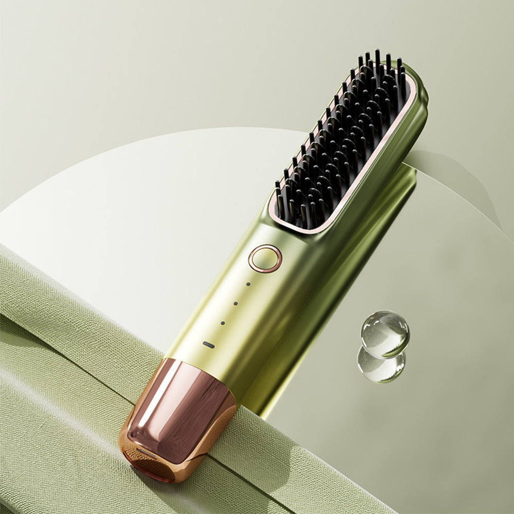 Rechargeable 2-in-1 Cordless Hair Straightener Brush and Curler