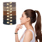 15 Pack Thick Hair Ties with Gold Beads for Women Girls Ponytail Holders