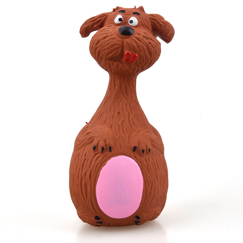 Cartoon Latex Squeaky Dog Toy for Teeth Cleaning
