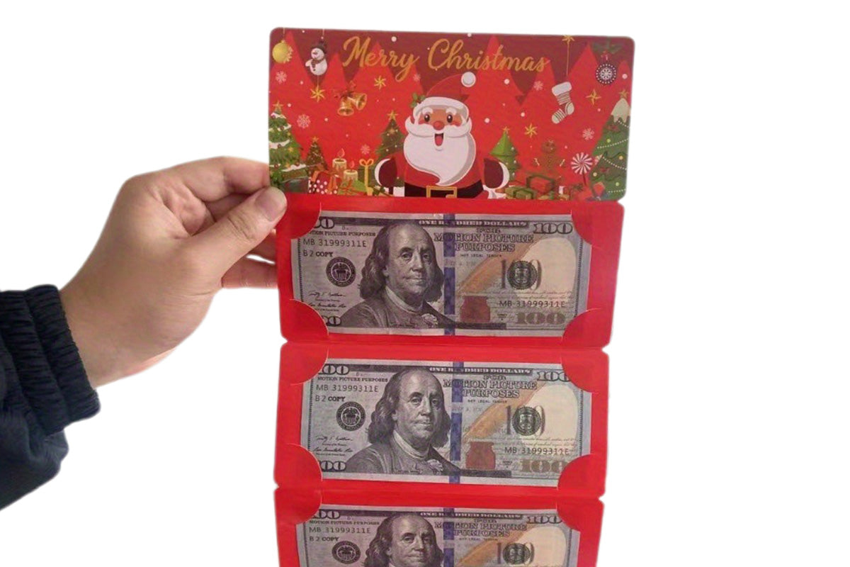 10-Slot Foldable Christmas Red Envelope with Foil Stamping