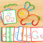 142Pcs Wooden Pattern Blocks Set with Sticks and Rings Brain Teaser Toys