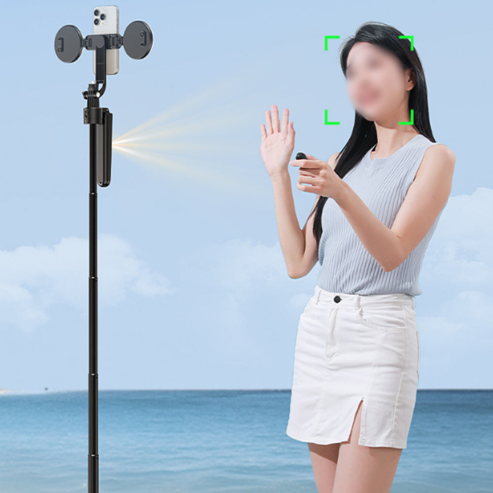 Vlogging Kit with AI Tracking Tripod 2 Lights 2 Mics for iPhone Android Camera