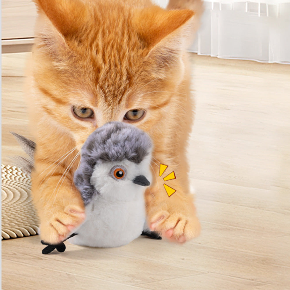 Cat Toys Flapping Bird Rechargeable Touch Activated Kitten Toy Interactive Cat Exercise Toys For All Breeds Cat