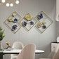 3Pcs Metal Leaf Wall Art Ornaments Ginkgo Leaf Wall Hanging