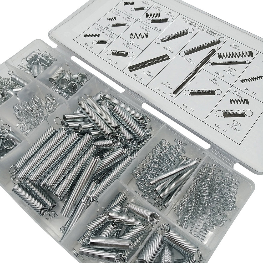 200 PCS Springs Assortment Kit Carbon Steel Spring Set for Home Automotive Repair