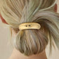 3Pcs Metal Gold Hair Ties with Geometric Design Stretchy Ponytail Cuff Holders
