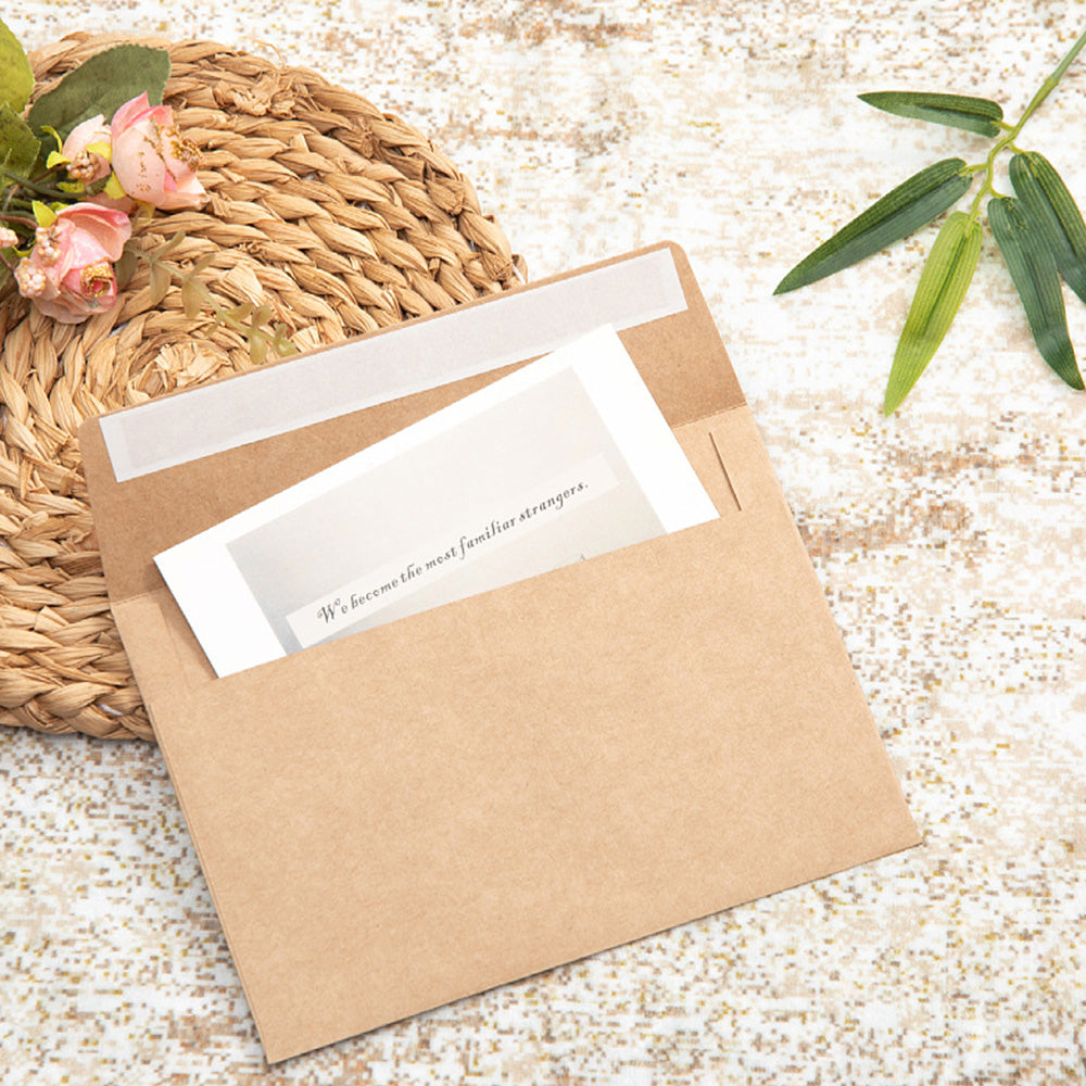 50 Pack Thick Kraft Paper Self Adhesive Envelopes for Cards Photos