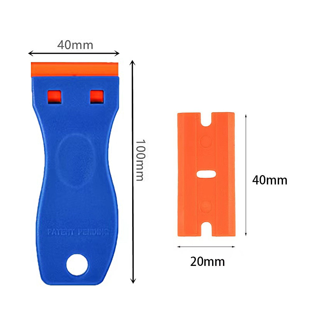 Plastic Razor Blade Scraper with 2Pcs Scraper Tool and 100Pcs Plastic Blades Cleaning