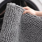 Rounded Corners Chenille Bath Mat Soft Absorbent Non-Slip Washable Bathroom Rug