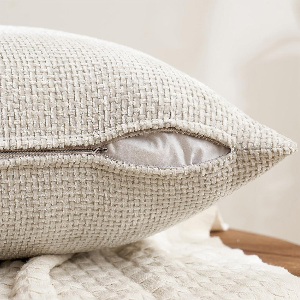 2X2 Pack Chenille Knit Throw Pillow Covers for Couch Bed